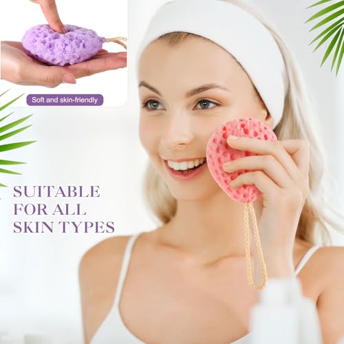 FoldTier 6 Pcs Bath Sponge Deep Cleansing Body Loofah Gentle and Deep Exfoliating Body Scrubber Bath Accessories Men Women Baby Sponge for Bathing Shower (Bright Color) - color: Bright Color