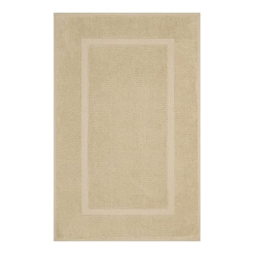 Cotton Paradise 100% Cotton Turkish Bathmat Set, Soft Absorbent Quick Dry, 2 Piece 20x34 Bathmat Floor Set, Beige - color: Beige, size: 2 PC 20x34"