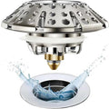 AzWzz Bathtub Drain Stopper, Pop Up Tub Stopper Plug with Bathtub Drain Hair Catcher Cover, Universal for 1.45 in to 1.8 in Tub Drain, Brushed Nickel - color: Brushed Nickel, style: Tub Drain Stopper with Hair Catcher