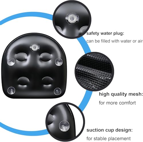 SPA Booster Seat,Spa&Hot Tub Seat with Non-Slip Suction Cups,Portable Fordable Bathtub Seat for Home/SPA/Travel/Business Trip, Black - color: Black