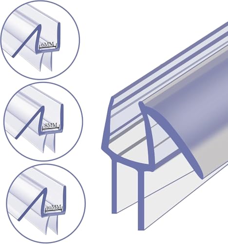 2-Pack Frameless Shower Door Bottom Seal for Glass Doors, Stop Leaks and Create a Water Barrier 39"L for glass shower door Transparent seal strip (5/16" (8mm) - size: 39"
