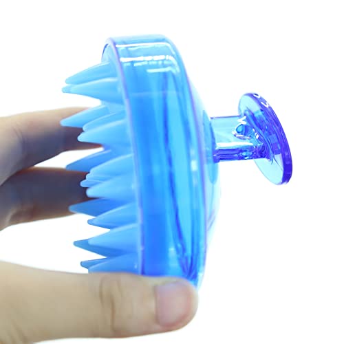 BTWTRY Blue Hair Shampoo Brush Scalp Care Hair Brush with Soft Silicone Care Scalp Massager for The Scalp Exfoliate and Deep Scalp Cleansing(Blue) - color: Blue