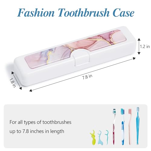 2 Pcs Toothbrush Travel Case - Colorful Pattern, Holder and Covers for Toothbrushes, Includes Tongue Scraper Case - color: 2PCS - 1, size: Small