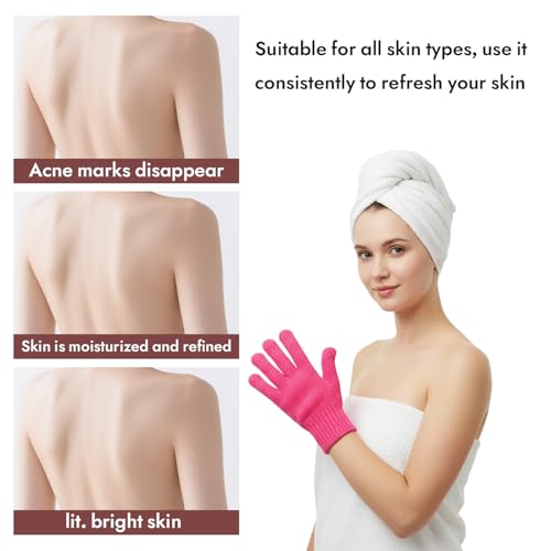 8-Piece Colorful Exfoliating Gloves, 5-Finger Bath Scrubbers for Deep Cleansing, Dual-Textured Shower Mitts for Body & Back