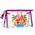 COSHAYSOO Sunscreen Bag Clear Makeup Toiletry Pouch Beach Vacation Essentials for Women Teen Girls Trip Gifts Summer Pool Travel Must Have Accessories Waterproof Stuff - color: Multi-Sun Kissed