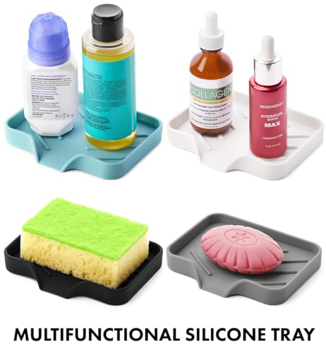 Silicone Soap Bar Holder: Premium Gray Self-Draining Soap Dish - Elegant Shower & Bathroom Solution - color: Gray, size: S(4.7X3.5) 1 PC