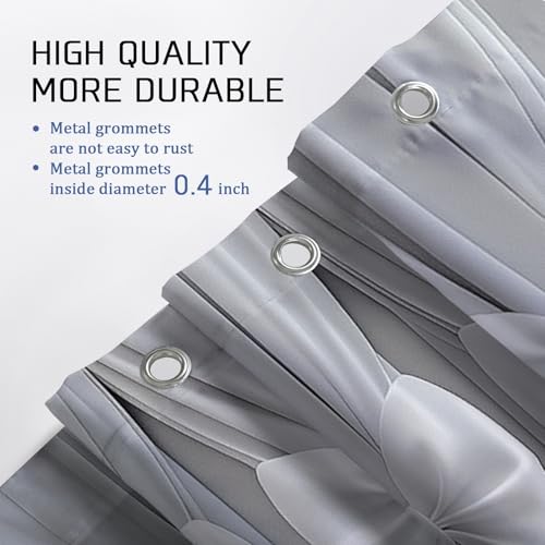 Bow Extra Long Shower Curtain, Elegant Modern Ribbon Curtain N/a Gray Waterproof Fabric Toile Cloth Shower Curtains Decor for Bathroom Guest Room 72x96 Inch - size: 72"W x 96"L (Pack of 1)