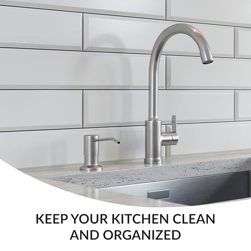 Soap Dispenser for Kitchen Sink(Brushed Nickel),Stainless Steel Countertop Dish Soap Dispenser Pump with 47 '' Extension Tube kit - color: Brushed Nickel
