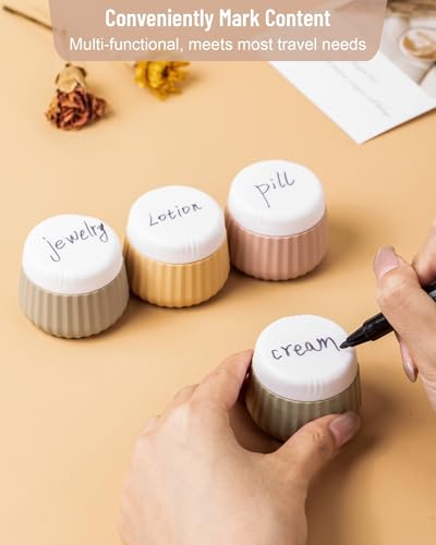 Mrsdry Travel Containers for Toiletries 4 Pack, TSA Approved Travel Size Toiletries, Travel Size Containers, With Clear Bag Leak Proof Silicone Jars, Travel Essentials Creams Jars Carrying Small Items - color: Apricot, size: 1 oz