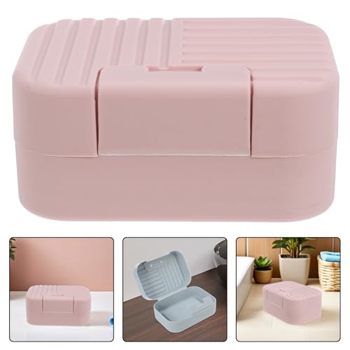 PRETYZOOM Portable Travel Soap Box Waterproof Soap Container with Lid for Outdoor Camping Gym Bathroom Use 8pcs Pink Blue Storage Case Set
