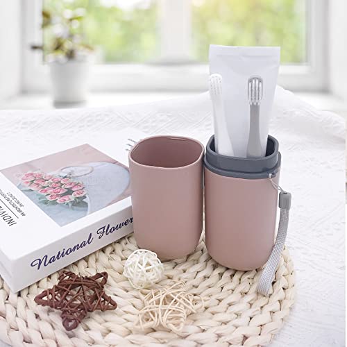 Travel Toothbrush Case, Toothbrush Holder Travel Case Portable Toothbrush Travel Container for Bathroom Travel School Business Camping Toothbrush Case for Traveling - color: Pink