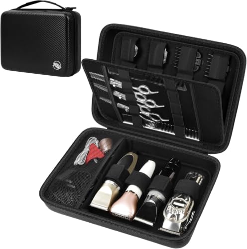 Boobowl Hard Travel Case for Hair Clippers, Barber Tool Organizer - Black | Case Only for Clippers, Trimmers, Guards, Shears, Combs, Chargers and Small Grooming accessories, Travel and Home Grooming - color: Black