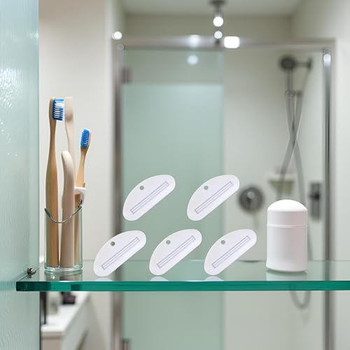 5Pcs White Plastic Toothpaste Squeezer, Toothpaste Tube Squeezer Dispenser, Toothpaste Clips for Saving Toothpaste,Simple and Practical, Bathroom Safety, Aids and Accessories