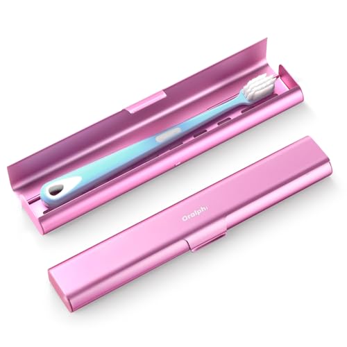 Aluminum Toothbrush Travel Case, Portable Travel Toothbrush Holder, Durable Manual Toothbrush Box Container for Traveling, Bathroom, Camping, Business Trip-Pink - color: Pink, size: 1 Pack (Standard)