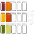LANDNEOO 15 Pack 2 oz Glass Shot Bottles w/White Lids & 15 Labels - Small Clear Jar for Ginger, Wellness Shot, Juice, Sample, Whiskey - Travel Mini Bottles - Wide Mouth, Leakproof, Dishwasher Safe - color: White Lids, size: 2oz-15 pack