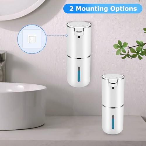 2 Pack Automatic Soap Dispenser,Automatic Liquid Soap Dispenser Touchless,12.8oz/380ml USB Rechargeabled Wall Mounted Smart Soap Dispensers for Bathroom Kitchen Dish Soap - color: White, size: Liquid x2