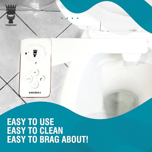 Throne Bidet Attachment for Toilet – USA Patented - Non-Electric Self Cleaning Cold Water Sprayer Double Nozzle (Frontal & Rear Wash) Bidet Toilet Seat Attachment, Easy Install (White) - color: White/White