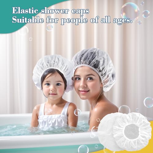 MAQIHAN 6 Shower Cap Reusable Waterproof - Unisex Plastic Shower Cap Plastic Caps Hair Treatment Deep Conditioning Hair Cap Shower Hair Care Bathing Cap Travel Essentials Washable Hair Cover Women Men - size: Medium