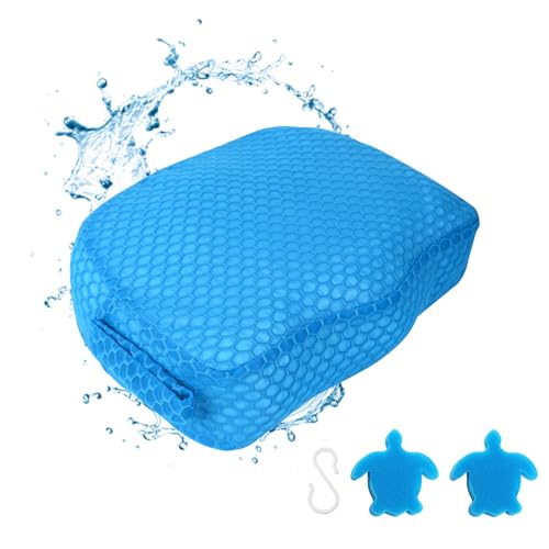 Hot Tub Booster Seat, Weighted SPA Booster Seat Cushion for Adults, 3D Air Mesh Inflatable Hot Tub Seat Accssories with Non-Slip Micro Dot Bottom,Indoor or Outdoor Hot Tub Pillow - style: 1 Pack-Blue