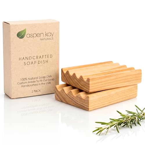 Handcrafted Wood Soap Dish 2 Pack - Draining Dish for Our Soap Bars - Natural Red Alder Wood - No Chemical Varnish, Lacquer or Stain is Used - Handmade in The USA (Regular Size) - size: Regular