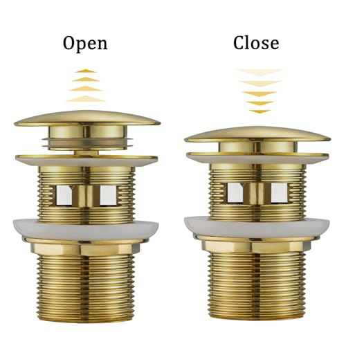 Free Standing Tub Drain Kit, Freestanding Tub Drain, Pop-Up Freestanding Bathtub Drain Stopper, Compatible with Freestanding Bathtub Drain Rough-in Kit (Gold) - color: Gold