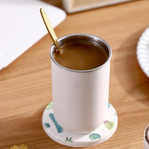Drinking Tumblers, 11 Ounce Stainless Steel Drinking Cups, Reusable Steel and Durable Cups for Toothbrush Holder (White or Grey) (White) - color: White