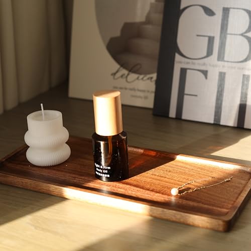 Bathroom Vanity Tray, Bathroom Tray for Counter, Toilet Tank Tray, Wood Bathroom Tray for Organizing and Home Decor (11.8 x 5.1 x 0.8 inch) - size: 11.8" x 5.1" x 0.8"