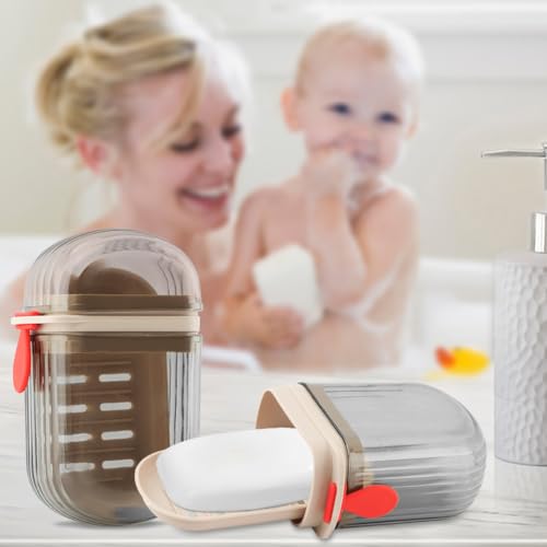 Travel Soap Case, Leakproof Soap Dish with Lid,Portable Soaps Container, Efficient Drainage SoapBox for for Bathroom,Shower,Home,Gym,School,Camping,Vacation,Outdoor(2PCS)