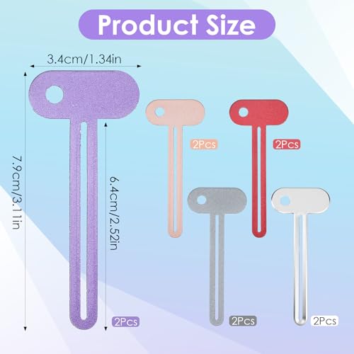 10 Pack Metal Toothpaste Squeezer Roller, Tube Key Squeezer Tool for Zero Waste Cosmetics, Durable Alloy ＆ Ergonomic Grip Dispenser, Tube Squeezers for Extruding Toothpaste Facial Cleanser (5 Colors)