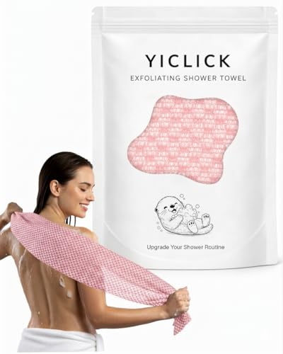 2 Pack Exfoliating Washcloth Towels - Exfoliating Body Scrubber Exfoliator, Back Scrubber for Use in Shower Bath, Japanese & Korean Scrub Wash Cloths, Loofah Lufa Sponge Washer for Women Men - color: Pink