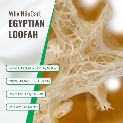NileCart Exfoliating Gloves - Set of 2 Scrubbies for Body - Natural Exfoliating Body Scrubber Shower Gloves from Natural Loofah for Women & Men - Egyptian Loofah Sponge Shower Gloves Scrubbies