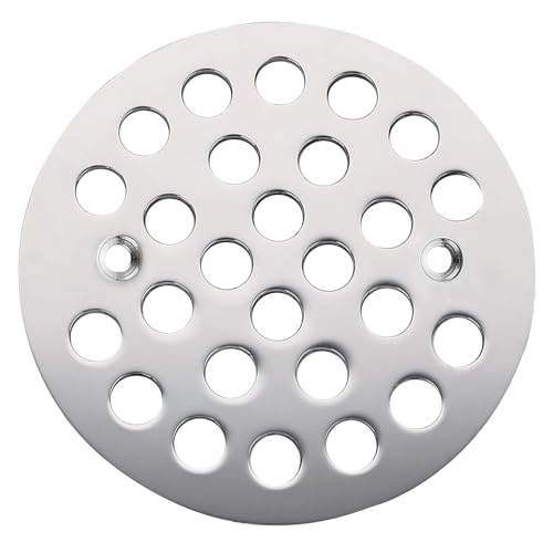 4-1/4” Round Shower Drain Cover,Screw-in Shower Drain Strainer,Easy-to-Install Replacement Cover - color: Chrome, size: 4-1/4 inch