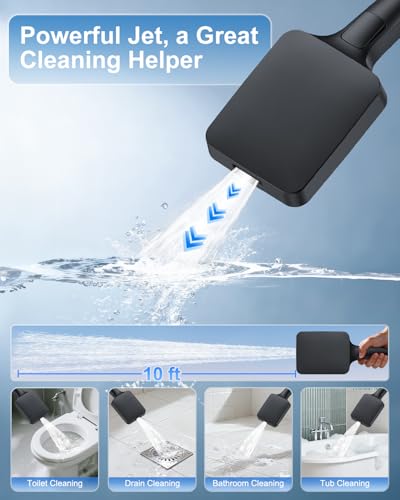 Matte Black 13-Inch Rainfall Shower System - Premium Shower Head & Handheld Sprayer, Complete Bathroom Set with Faucet Mixer Trim Kit & Valve - color: Matte Black, size: 13''
