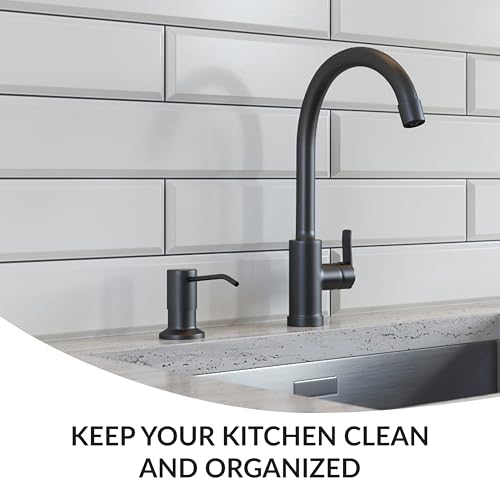 Soap Dispenser for Kitchen Sink,Matte Black Stainless Steel Countertop Dish Sink Soap Dispenser Pump with 47 '' Extension Tube kit - color: Matte Black
