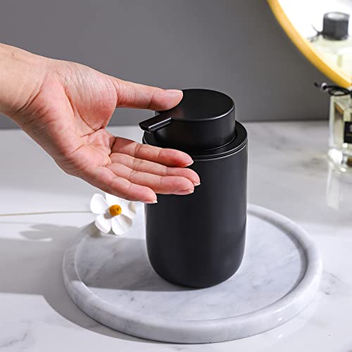 Black Soap Dispenser Set- Modern Ceramic Hand Dish Soap Dispenser for Bathroom Refillable Liquid Lotion Soap for Farmhouse Kitchen Decor Dish 2 Pack - color: 2pcs Black, size: Liquid dispenser