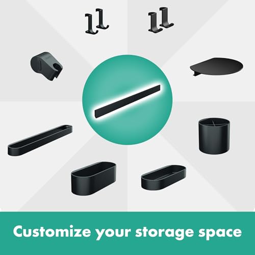 Hansgrohe WallStoris Shower Bundle, Bathroom Storage, Accessories Set, no Drilling, Matt Black, 27967670 - color: Matt Black, style: Set / Shower