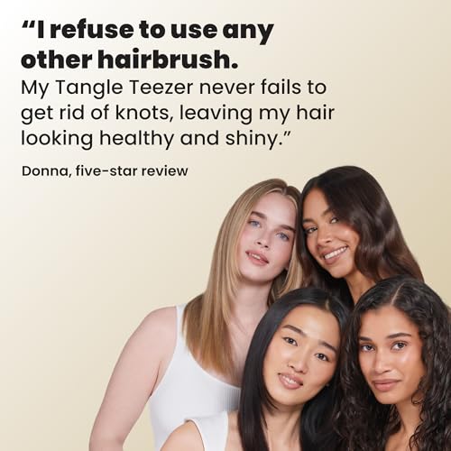 Tangle Teezer Ultimate Detangler Brush, Straight to Wavy, Cappuccino | Patented two-tier, regular-flex teeth reduce breakage & split ends on wet or dry hair; Shower-friendly hairbrush for all ages - color: Cappuccino