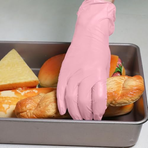 Disposable Gloves Small, Nitrile and Vinyl Blend Material Gloves, Latex Free 4 Mil 1000 Pc Food Grade Glove for Cleaning, Food Prep, Hair Dye, Tattoo, Pink - color: Pink, size: Small-1000pc