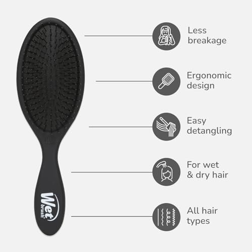 Wet Brush Original Detangler Hair Brush, Black Frost - Ultra-Soft IntelliFlex Bristles - Detangling Brush Glides Through Tangles For All Hair Types (Wet Dry & Damaged Hair) - Women & Men - color: Black Frost, size: 1 Count (Pack of 1)