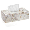 Milano Tissue Box Cover Rectangular - Decorative Tissue Box Holder Rectangular is Finished in Beautiful Mother of Pearl Shells - Durable Tissue Cover for Elegant Decor - style: Rectangular Tissue Box Cover