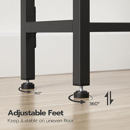HOOBRO Over-The-Toilet Storage, 2-Tier Bathroom Organizer Over Toilet, Bathroom Shelves with Toilet Paper Holder and Hooks, Freestanding Storage Shelf, Space Saver, Greige and Black BG49TS01 - color: Greige and Black