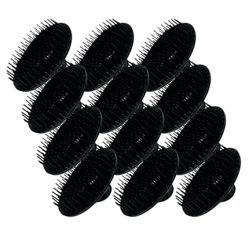Hair & Scalp Shampoo Massage Brushes -Stimulating & Exfoliating Scalp Massager (Black, Dozen) - color: Black, size: Dozen