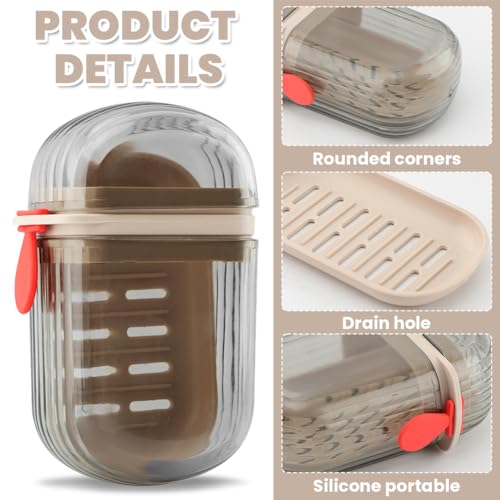 Travel Soap Case, Leakproof Soap Dish with Lid,Portable Soaps Container, Efficient Drainage SoapBox for for Bathroom,Shower,Home,Gym,School,Camping,Vacation,Outdoor(2PCS)