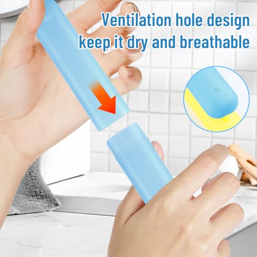 24 PCS Large Travel Toothbrush Holders, Portable Plastic Toothbrush Case, Travel Toothbrushes Storage Cases for Home, Business and Travel, 6 Assorted Colors, 0.79×1.02×7.64 Inch