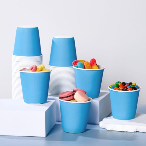 Turbo Bee 3oz Small Disposable Bathroom Paper Cups Bulk 1200 Pack | Thick and leak-resistant blue 3oz bathroom cups, perfect for daily mouthwash. Ideal for parties, kids drinks & sampling. - color: ML-paper 1200pack-3oz
