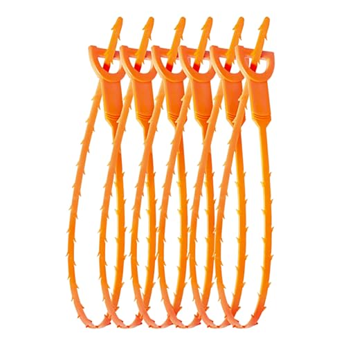 20 Inch Snake Drain Hair Removal Tool,Hair Drain Cleaner Tool, Hair Cather Shower Drain Tool, Drain Auger hair Cleaning Tool for Shower Kitchen Sink Bath Tub Bathroom(6 Pack)