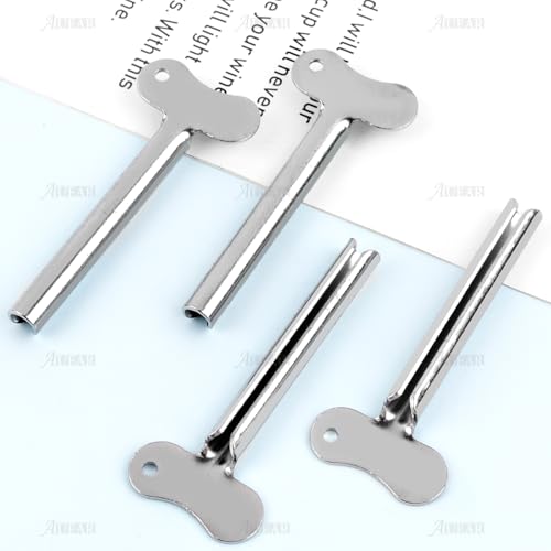 AUEAR Stainless Steel Toothpaste Squeezer Tube Key Silver for Home Hair Dye (Set of 10)
