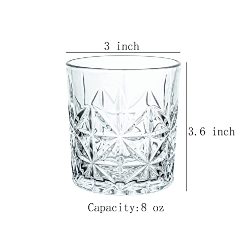 Gaolinci 2 Pcs Diamond Embossed Clear Glass Mouthwash Cup Cups, Bathroom Brushing Cup, 8 Oz - color: Clear (snowflake)