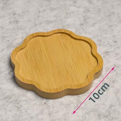 Bamboo soap Dispenser Tray, Bathroom Countertop T ray Kitchen T ray Bamboo Tray Sink T ray Dresser Jewelry Ring Dish, Comestic Holder Bathtub Organizer, Ideal for Jewelry, (5.12" ×5.12")-2 Pack