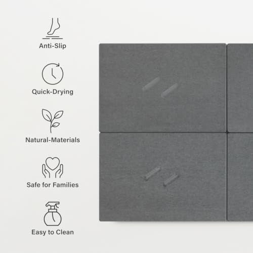 Dorai Home Stone Bath Mat for Bathroom | Quick-Drying Diatomaceous Earth Shower Mat, Non-Slip Natural Stone Modern Bathroom Rugs, Customizable Design | Slate, Large - 32.1" x 22.8" x 0.6" - color: Slate
